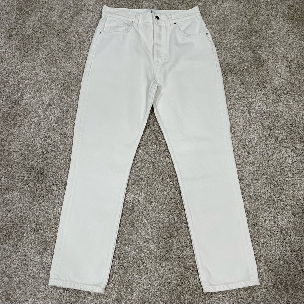 ANINE BING DENIM SONYA HIGH RISE ANKLE SLIM FIT JEANS - OFF WHITE SZ-29